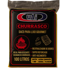 SACO PARA LIXO GOURMET CHURRASCO UAI 100L C/ 7 UN