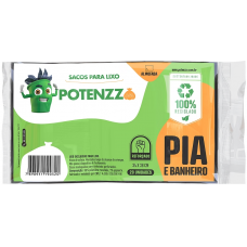 SACO PARA LIXO POTENZZA PIA E BANHEIRO C/ 20 UN SACO PARA LIXO POTENZZA PIA E BANHEIRO C/ 20 UN