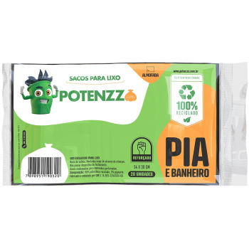 SACO PARA LIXO POTENZZA PIA E BANHEIRO C/ 20 UN