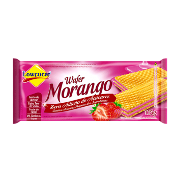 BISCOITO LOWÇUCAR WAFER MORANGO ZERO 115GR