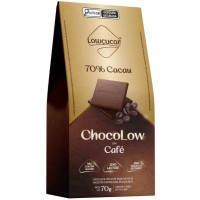 CHOCOLATE LOWCUCAR CHOCOLOW 70 CACAU CAFÉ 70G
