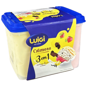 SORVETE LUIGI CREMOSO MORANGO FLOCOS CREME 1.5L