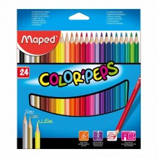 MAT. ESC. LAPIS DE COR COLORPEPS MAPED 24 CORES