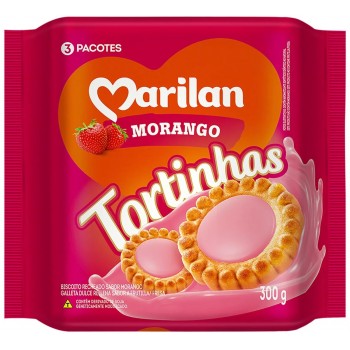 BISCOITO MARILAN TORTINHAS MORANGO 300G