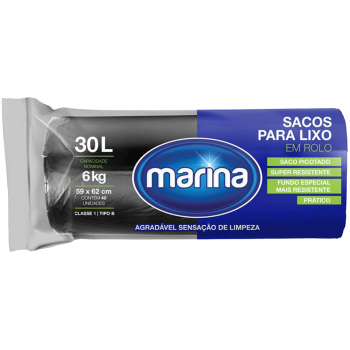 SACO PARA LIXO MARINA ROLO 30L