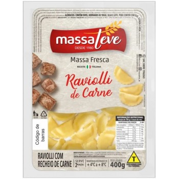 RAVIOLI MASSA LEVE CARNE 400G
