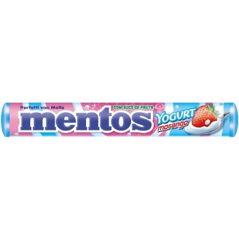 BALA MENTOS YOGURT MORANGO 37,5G C/14 UN