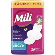 ABSORVENTE MILI DIA E NOITE C/ABAS LEVE 16 PAGUE14