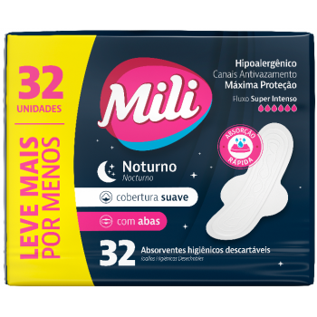 ABSORVENTE MILI NOTURNO COM ABAS 32 UN