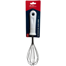 BATEDOR DE OVOS INOX COM CABO MOLDULAR 25.5CM
