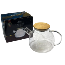 CHALEIRA BOROSSILICATO COM TAMPA BAMBU MOLDULAR 1L CHALEIRA BOROSSILICATO COM TAMPA BAMBU MOLDULAR 1L