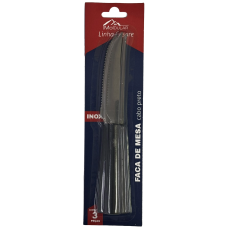 FACA DE MESA INOX PRETO MOLDULAR C/ 3 UNIDADES