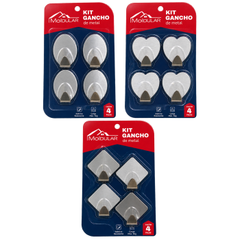 GANCHO DE METAL C/4PCS MOLDULAR 