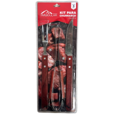 KIT CHURRASCO FACA GARFO PEGADOR MOLDULAR C/3 PC KIT CHURRASCO FACA GARFO PEGADOR MOLDULAR C/3 PC