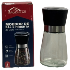 MOEDOR DE SAL E PIMENTA DE VIDRO 150ML MOLDULAR MOEDOR DE SAL E PIMENTA DE VIDRO 150ML MOLDULAR