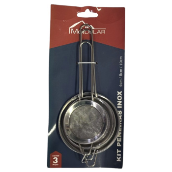 PENEIRAS INOX COM CABO 6CM/8CM/10CM MOLDULAR