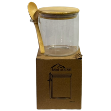 POTE DE VIDRO BORIS COM TAMPA BAMBU 650ML MOD POTE DE VIDRO BORIS COM TAMPA BAMBU 650ML MOD