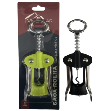 SACA ROLHA INOX PARA VINHO MOLDULAR 18 CM