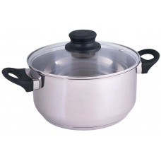 CACAROLA INOX C/ TAMPA DE VIDRO MOR 21CM 3,2L