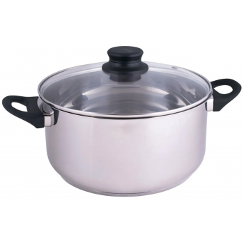 CACAROLA INOX C/ TAMPA DE VIDRO MOR 25CM 5,3L