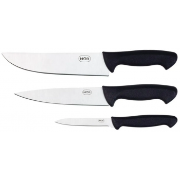 KIT CHURRASCO MOR ASSADOR PRETO C/ 3 FACAS