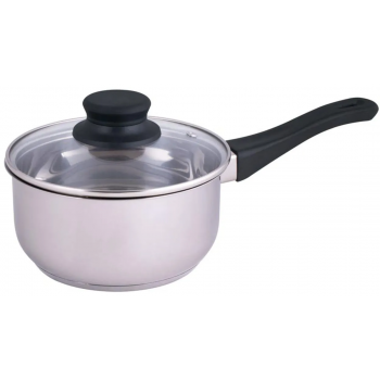 PANELA INOX C/ TAMPA DE VIDRO MOR 17CM 1,5L