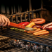 PEGADOR P/ CHURRASCO INOX CABO MADEIRA MOR 43,5CM
