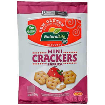 BISCOITO NATURAL LIFE CRACKER PAPRICA S/GLÚTEN 70G