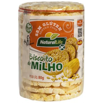BISCOITO NATURAL LIFE MILHO GRANDE S/GLUTEN 80G
