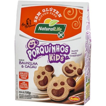 BISCOITO NATURAL LIFE PORQUINHOS KIDS BAUNILHA 100