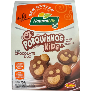 BISCOITO NATURAL LIFE PORQUINHOS KIDS CHOCOLATE100