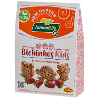 BISCOITO NATURAL LIFE S/GLUTEN MORANGO KIDS 80 GR