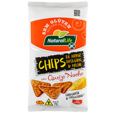 CHIPS ARROZ NATURAL LIFE QUEIJO NACHO 70 GR