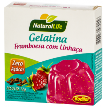 GELATINA NATURAL LIFE FRAMBOESA C/LINHAÇA ZERO 12G