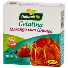 GELATINA NATURAL LIFE MORANGO C/LINHAÇA ZERO 12G