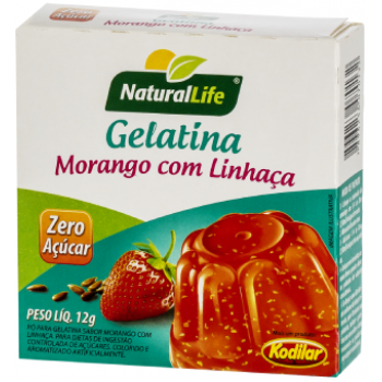 GELATINA NATURAL LIFE MORANGO C/LINHAÇA ZERO 12G
