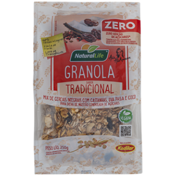 GRANOLA NATURAL LIFE TRADICIONAL ZERO ACUCAR 250G