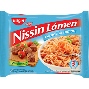MACARRAO NISSIN MIOJO CARNE C/TOMATE 85G