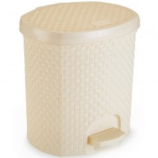 LIXEIRA RATTAN NITRONPLST C/PEDAL 6LTS BRANCA