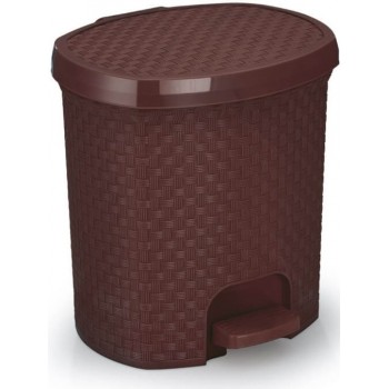 LIXEIRA RATTAN NITRONPLST C/PEDAL 6LTS MARRON 