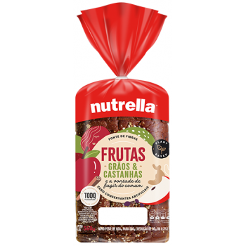 PAO NUTRELLA FRUTAS GRAOS CASTANHAS 500 GR