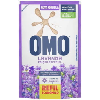 LAVA ROUPAS OMO MULTIAÇÃO CUIDADO LAVANDA 900ML