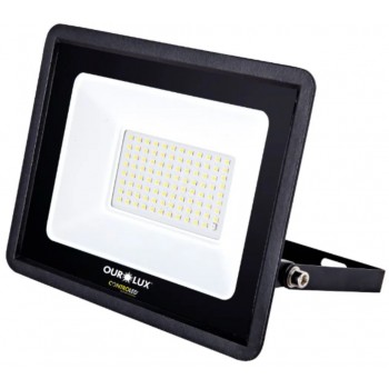 REFLETOR OUROLUX LED PRETO 100 W CONTROLED
