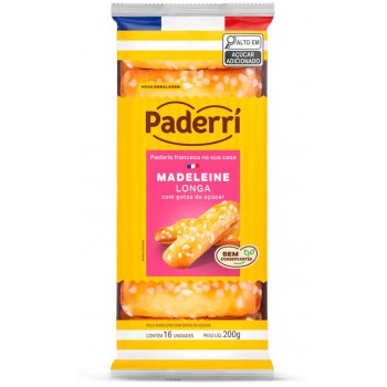 BOLO MADELEINE LONGA COM AÇUCAR PADERRI 200 GR