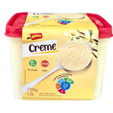 SORVETE PALETITAS CREME 1.5 LTS