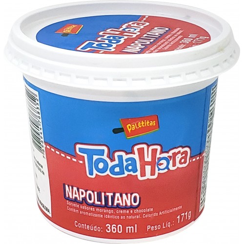 SORVETE PALETITAS TODA HORA NAPOLITANO 360ML