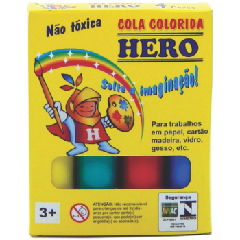 MAT. ESC. COLA COLORIDA HERO C/4UN REF 1404