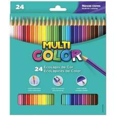 MAT. ESC. LÁPIS DE COR MULTICOLOR 24 CORES 