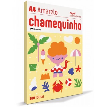 PAPEL A4 CHAMEQUINHO AMARELO C/100 FOLHAS