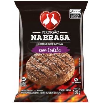HAMBURGUER BOVINO COSTELA PERDIGÃO NA BRASA 150G